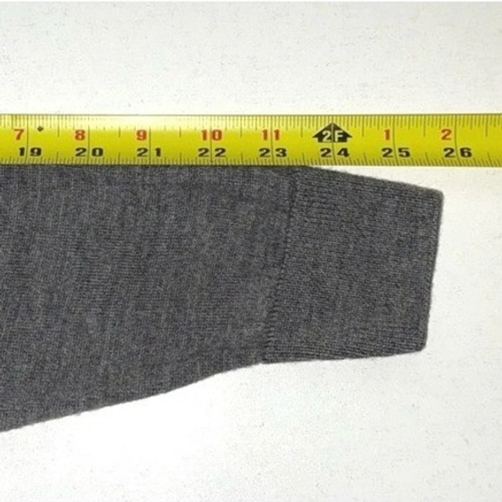 Lacoste Mens Gray Extra Fine Merino Wool V-Neck‎ Sweater Size XXL